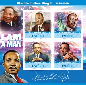 Stamps. Martin Luther King 1+1 sheets perf 2021 year Botswana