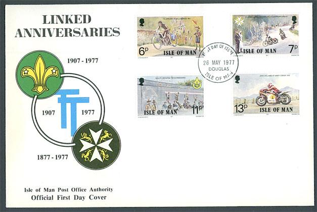 Isle of Man 1977 Linked Anniversaries FDC