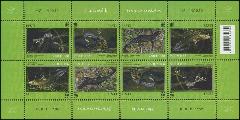 Estonia 2010 Sc 653e WWF Salamanders CV $13