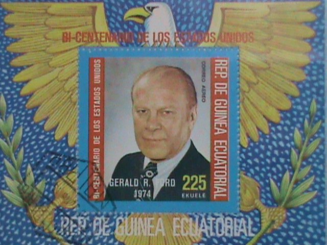 REPUBLIC OF GUINEA EQUATORIAL: AMERICAN-BI-CENTENARY CTO SOUVENIR SHEET. NH