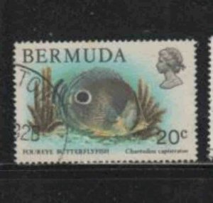 BERMUDA #371 1978 20c FOUR-EYED BUTTERFLYFISH F-VF USED a