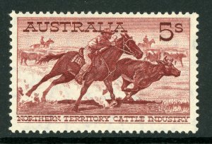 Australia 1959 5 Shilling Cattle Red Brown  Scott #331 MNH G179 ⭐⭐⭐⭐⭐⭐