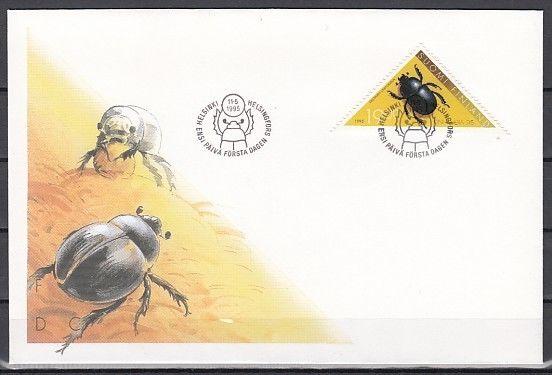 Finland, Scott cat. 962. Beetle, Insect Triangle issue on a First day cover.