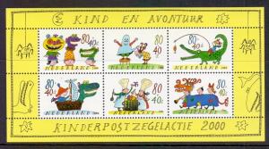 Netherlands   #B720  MNH  2000   child welfare  sheet children with masks