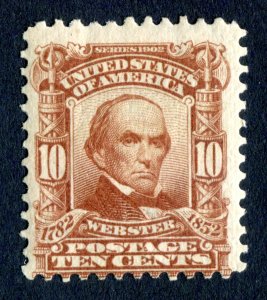 US 1902. Webster. 10c stamp. Mint LH. Sc#307.