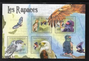 Central Africa MNH S/S 1532 Birds Of Prey 2011 4 Stamps