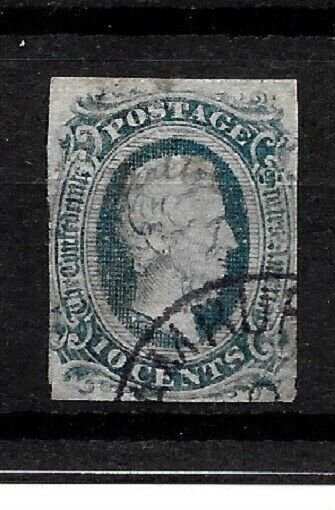 US Confederate Stamp- Scott # 11b/A7- 10c-Canc/H-NG-1863-IMP. 