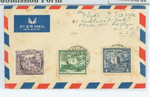 Cyprus  1951 Royalty/King George VI Augusta to stamp dealer Clyde Sarzin, six stamps, toning