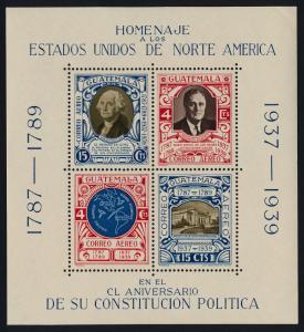 Guatemala C92 MNH US Constitution, Washington, Roosevelt, Map