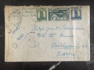 1940s Oujda Morocco Censored Cover To Woodhaven New York Usa