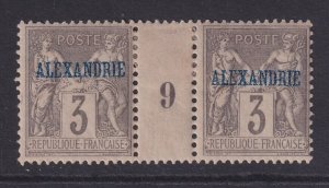 Alexandria (French Offices), Scott 3 (Yvert 3), MHR millesimes pair