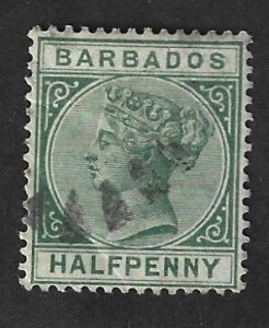 Barbados Scott #60  Used 1/2p Queen Victoria 2022 CV $2.25