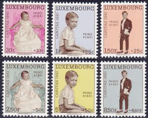 Luxembourg - 1961 - Scott #B222-27 - MNH - Prince Henri