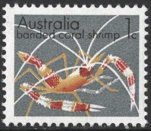 Australia SC#554 1¢ Banded Coral Shrimp (1973) MNH