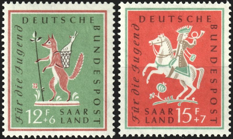Saar #B121-B122  Unused - Fairy Tales (1958)