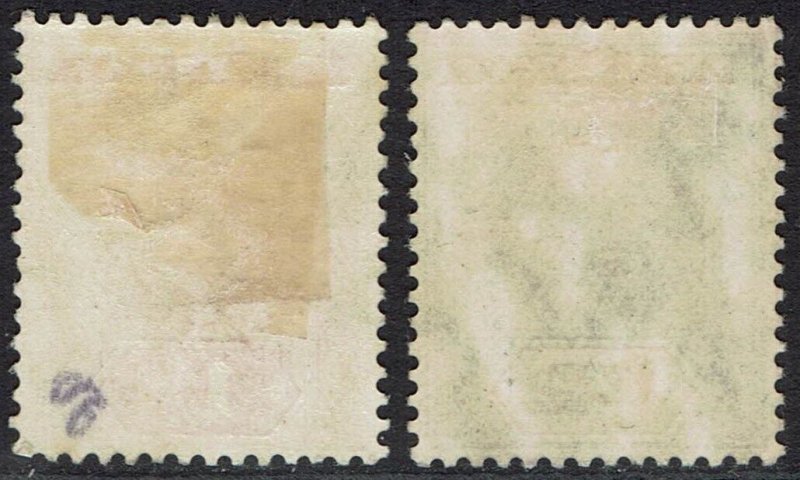 NORTHERN NIGERIA 1905 KEVII 1D AND 2D CHALK PAPER WMK MULTI CROWN CA