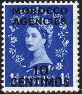 Morocco Agencies #106 1d Queen Elizabeth II: 10 Centimos Overprint (1955) MNH