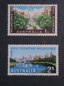 ​AUSTRALIA-1956 SC #290-1 VERY OLD-THE BEAUTIES VIEWS OF MELBOURNE MH -VF