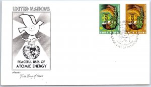 UN UNITED NATIONS FIRST DAY COVER PEACEFUL USES OF ATOMIC ENERGY CACHET #8