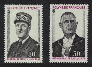 Fr. Polynesia First Death Anniversary of General de Gaulle 1971 MNH SG#145-146