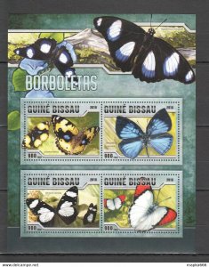 2016 Guinea-Bissau Butterflies Fauna Insects 1Kb ** Stamps St858