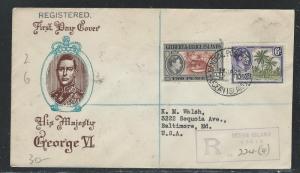GILBERT AND ELLICE  ISLANDS (P2608B) KGVI 2D+6D CACHETED FDC