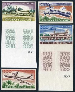 Dahomey C20-C23 imperf,MNH.Michel 222B-225B. Air Post 1963.Airplane Boeing 707.