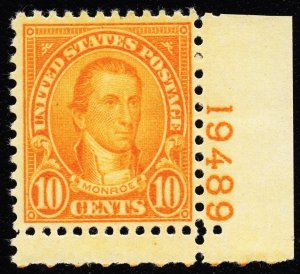 US 642 MNH VF 10 Cent Monroe -Orange PNS #19489 CV $5.50