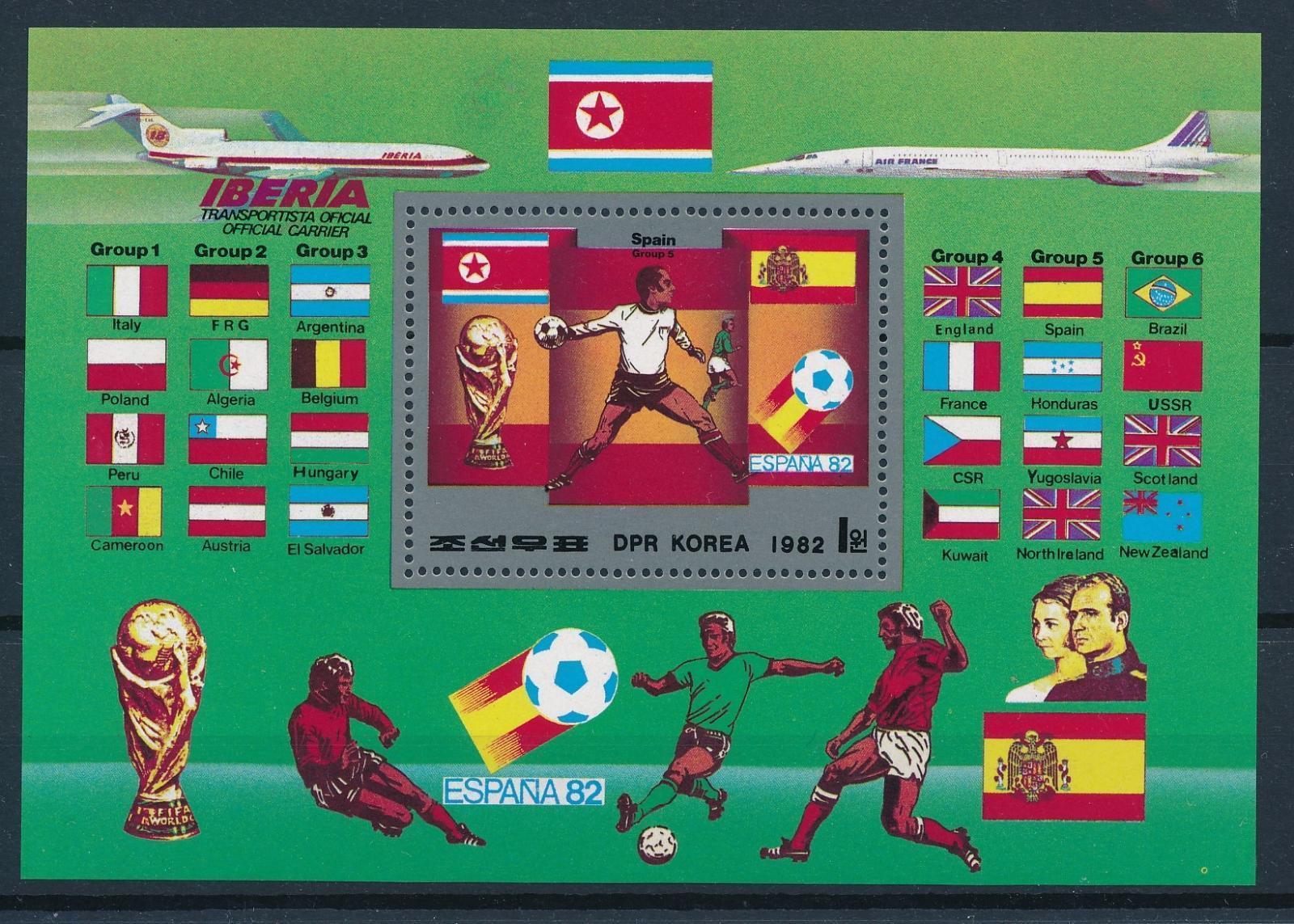 M3)中国切手 紀86M 第26屆世界乒乓球錦標賽 シート 59417] Korea 1982 World Cup Soccer Football Spain Flags Condor MNH