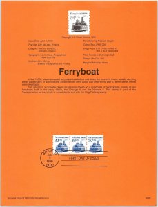 USPS SOUVENIR PAGE FERRYBOAT 32c TRANSPORTATION SERIES COIL STAMP (3) 1995