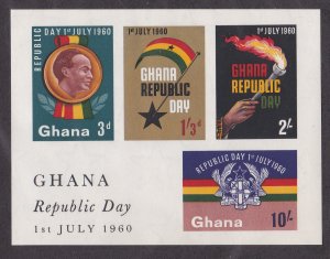 Ghana # 81a, Republic Day Souvenir Sheet, NH, 1/2 Cat.