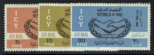 Iraq SC# C9-C11, Mint Never Hinged, C10 diagonal crease - Lot 110616