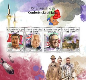 Sao Tome & Principe Stamps 2020 MNH WWII WW2 Yalta Conference Churchill 4v M/S