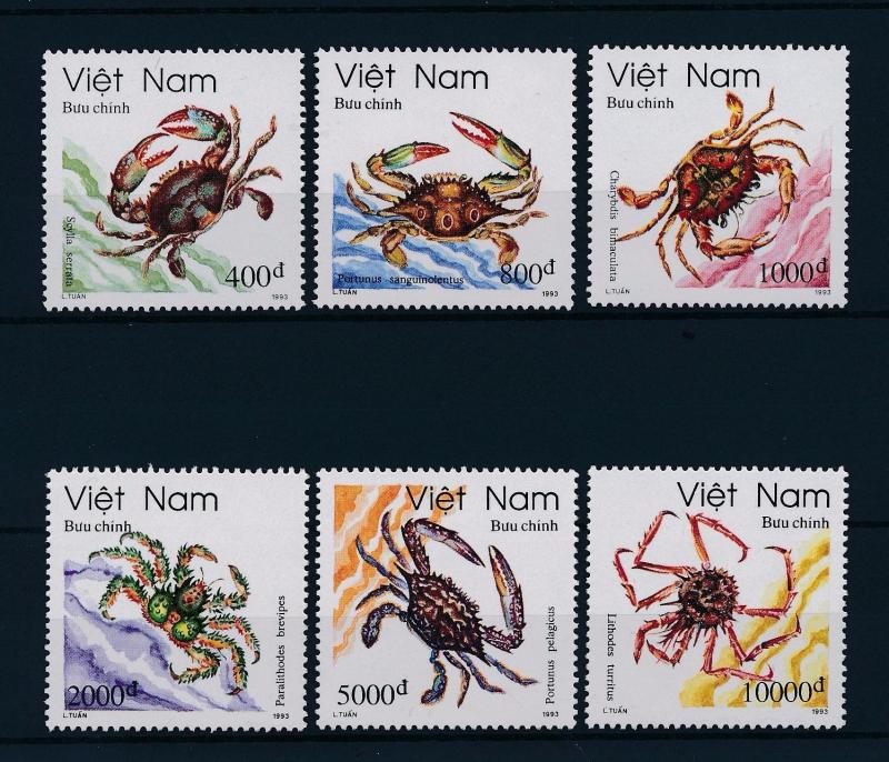 [40631] Vietnam 1993 Marine Life Sea crabs MNH