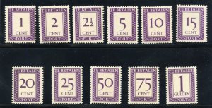 NETHERLANDS COLONIES SURINAM SCOTT #j36/46: 1950 POSTAGE DUES MINT NEVER HINGED