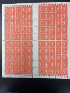 France #152 (Yvert #203) Very Fine Never Hinged Gutter Sheet Of 100