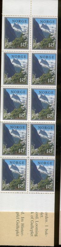 NORWAY 678a MNH COMPLETE BOOKLET GULLEPLET PEAK SOGNE FJORD 1976