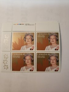 Canada 2002 QE II  Golden Jubilee  #1932  Set of 4 Inscription Corner Blocks