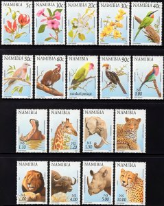 Namibia 1997 Sc#853/870 FAUNA & FLORA Set (18) MNH