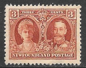 Newfoundland 165: 3c King George & Queen Mary, used, F-VF