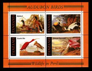 Tanzania # 309a Mint S/S Audubon Birds!