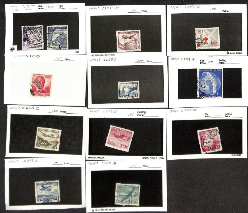 Chile Postage Stamp, #C199..C264 Used, 1958-1966