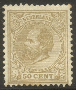 NETHERLANDS #31 Mint (H) - 1872 50c Bistre