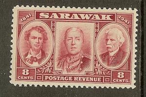 Sarawak, Scott #155, 8c Brooke Issue, MNH