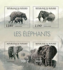 BURUNDI 2012 - Elephants M/S. Official issues.