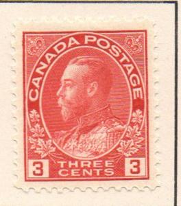 Canada Sc 109 1923 3 c carmine GV Admiral issue stamp mint