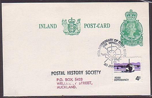 NEW ZEALAND ANTARCTIC 1977 postcard Scott Base Anniv. pmk..........35488