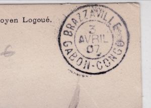1909 French Gabon Congo Postcard Stamped with Belgium & French Congo
