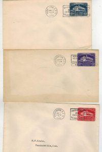 1932 GEORGE WASHINGTON BICENTENNIAL ENVELOPES SET OF 5 FDCs 1c TO 5c