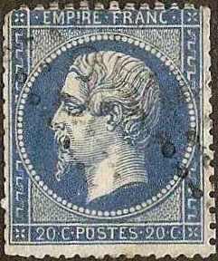 France - #26 -Used- 1862 - Napoleon - 20c - SCV-0.90